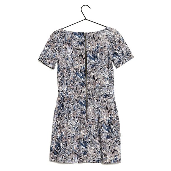 French Connection Richie Desert Lily Abstract Print Boatneck A-Line Sheath Dress - Picture 6 of 15